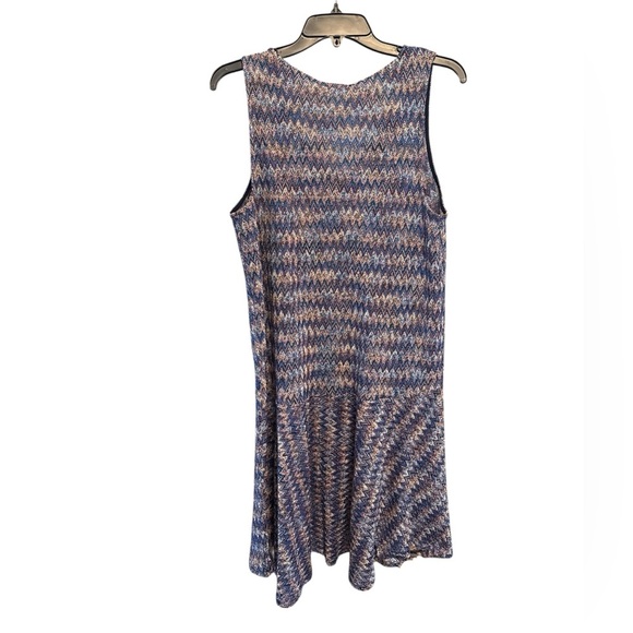 Anthropologie Maeve Westwater Knit Dress Women’s Size Large Purple Chevron - Picture 7 of 10
